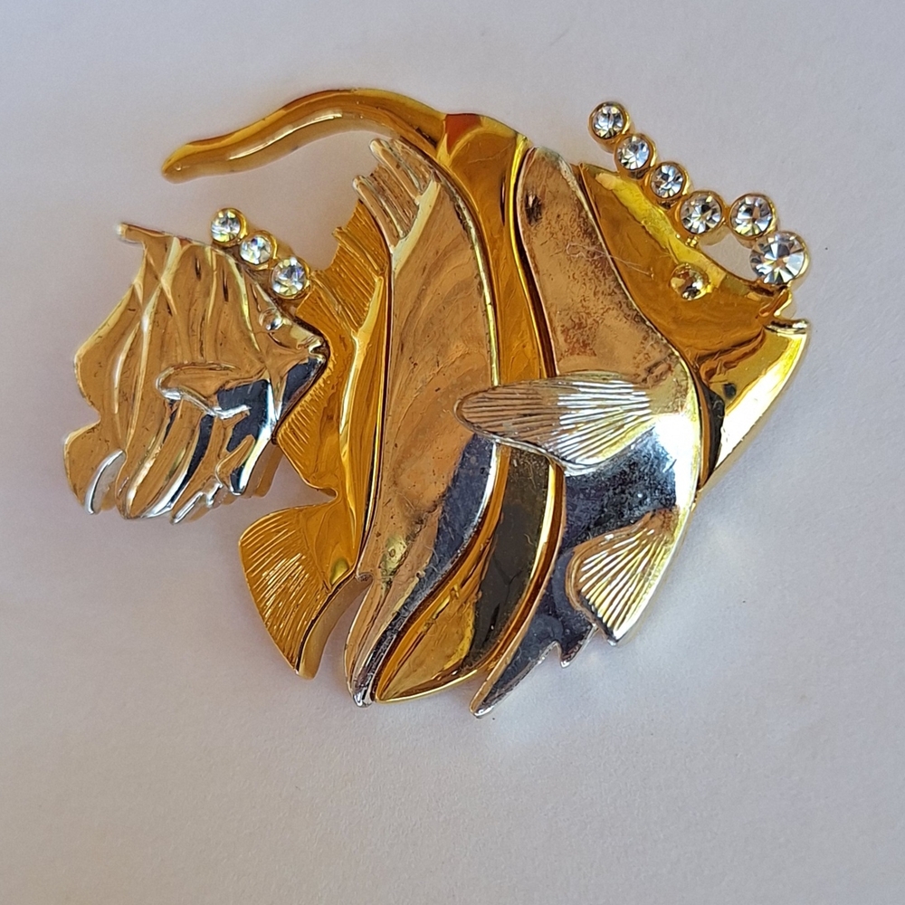 Gold and Silver Fish Brooch